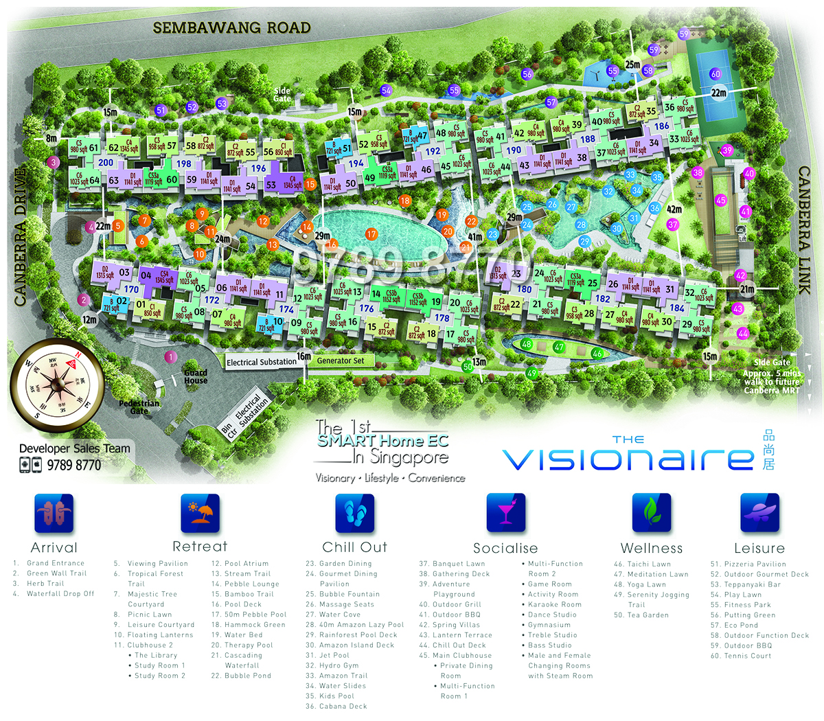 The Visionaire EC Site Plan & Facilities